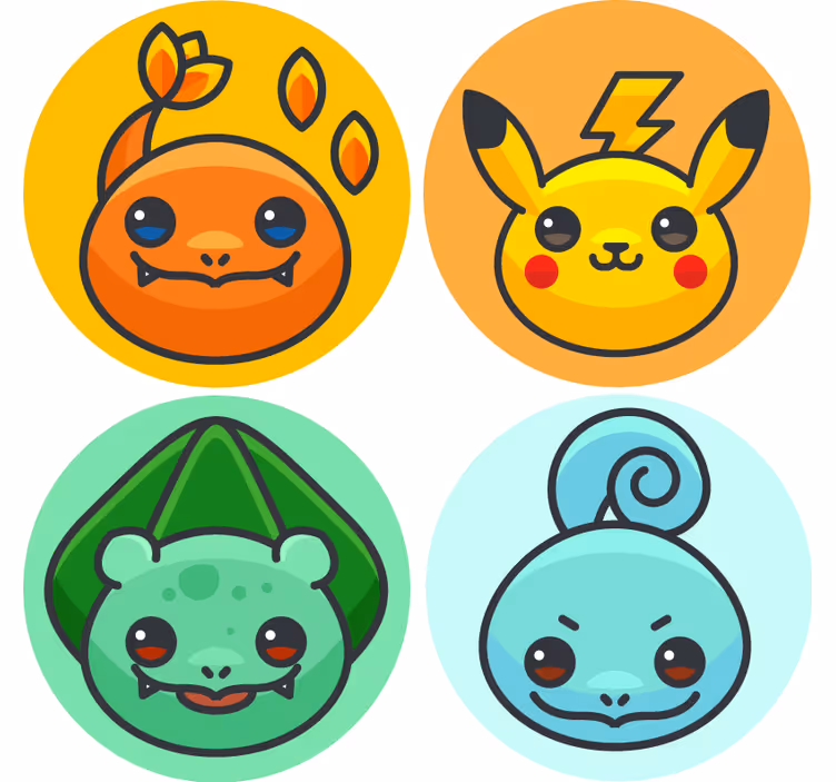 Enge onderzetters schattige cartoonfiguren - TenStickers