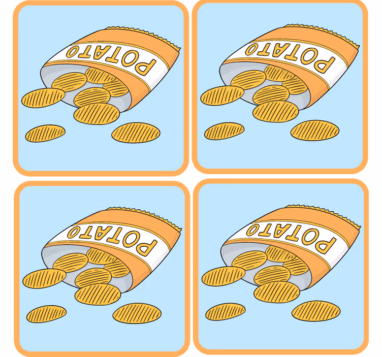 Enge onderzetters snackzak illustratie - TenStickers