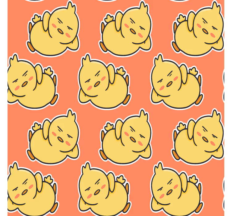 Enge onderzetters met een charmant geel kuikenspatroon - TenStickers