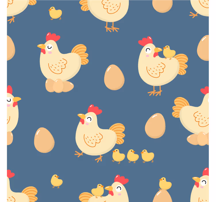 Enge onderzetters speelse hennen met eieren - TenStickers