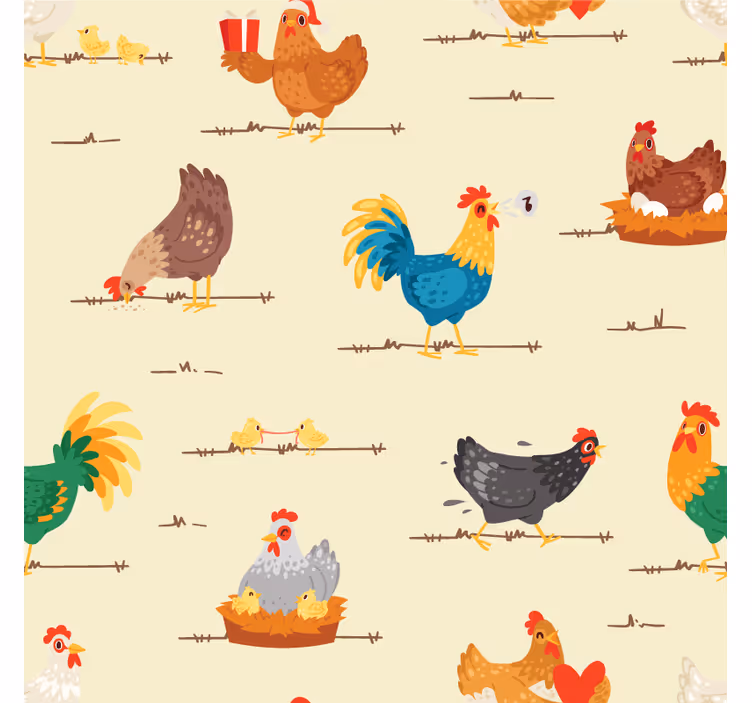 Moderne onderzetters met kleurrijke boerderijdieren - TenStickers