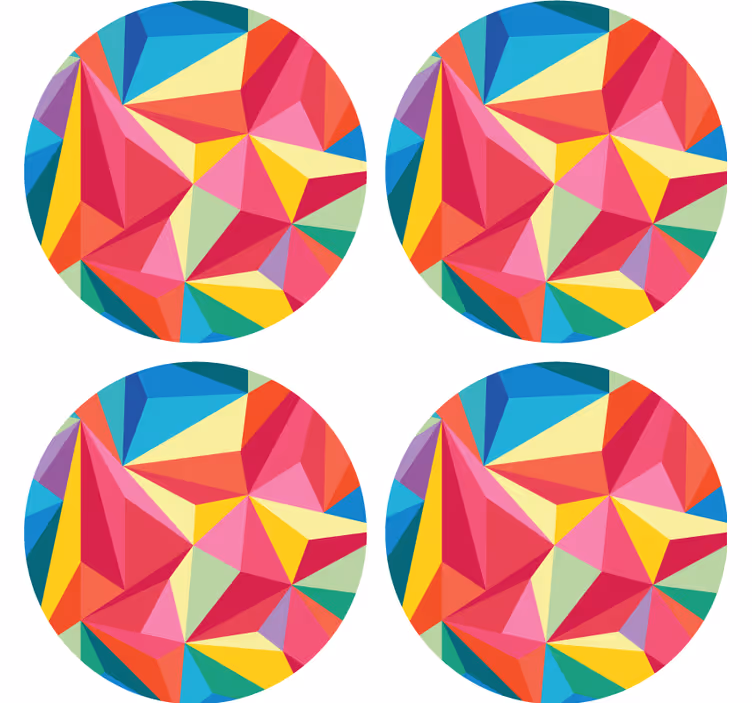 Onderzetters met levendige geometrische patronen - TenStickers