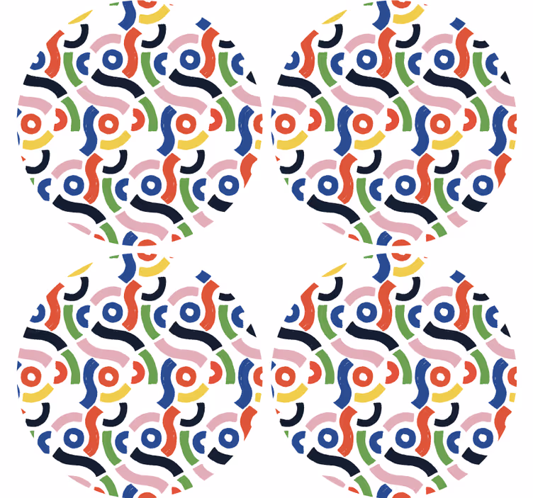 Onderzetters kleurrijke abstracte patronen - TenStickers