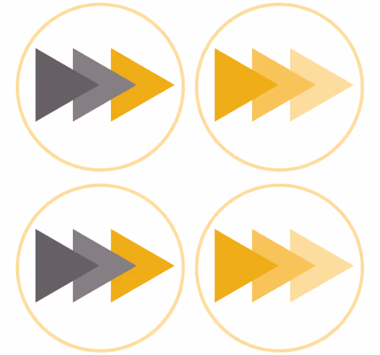 Enge onderzetters met richtingspijlen motief - TenStickers