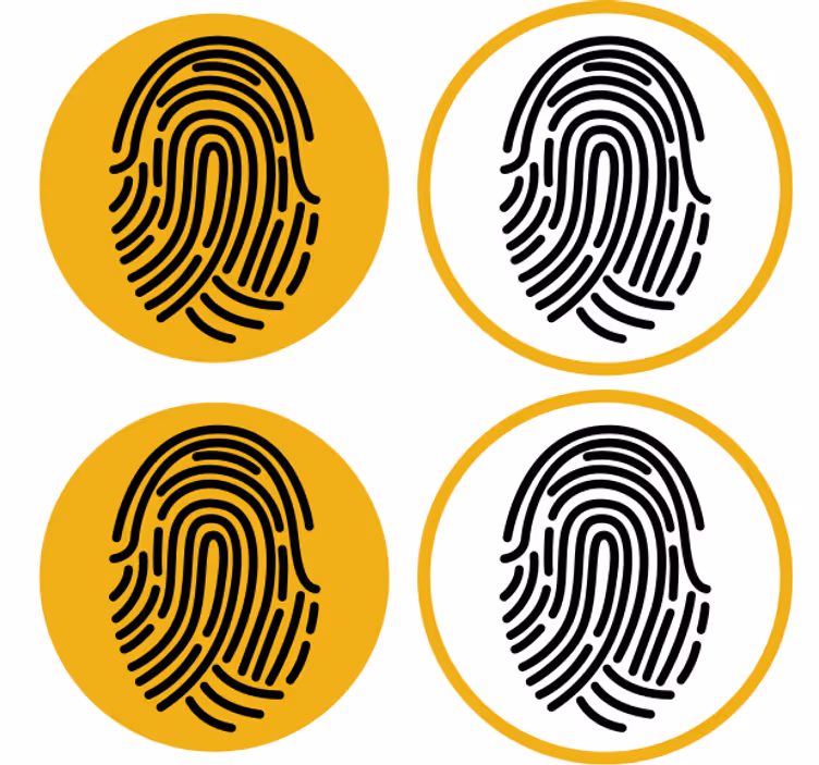 Enge onderzetters met unieke vingerafdrukmotieven - TenStickers