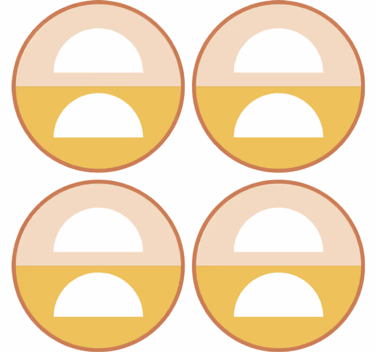 Enge onderzetters geometrische halve cirkels - TenStickers