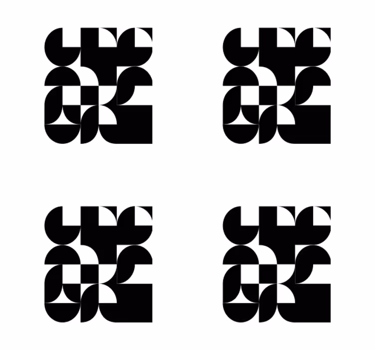 Moderne onderzetters geometrische monochrome patronen - TenStickers