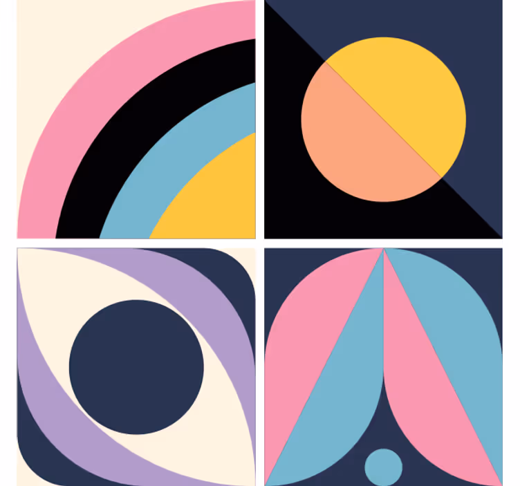Moderne onderzetters geometrische kleurblokken - TenStickers