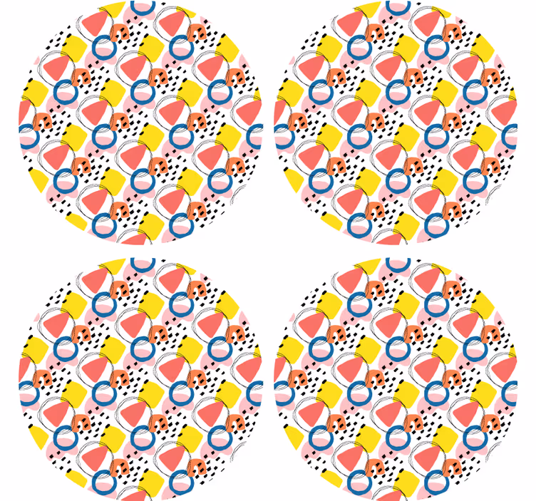 Enge onderzetters kleurrijke abstracte vormen - TenStickers