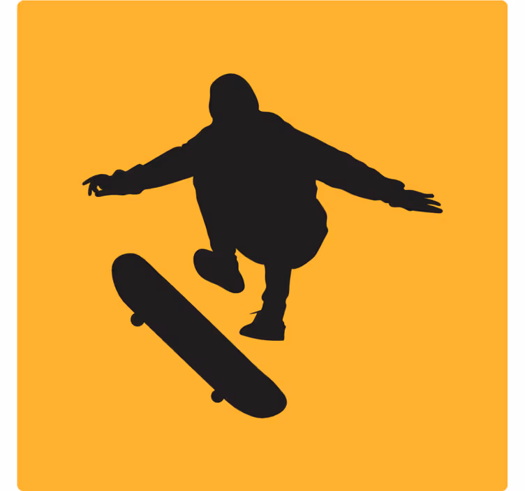 Vintage onderzetters skaterfiguur silhouet - TenStickers