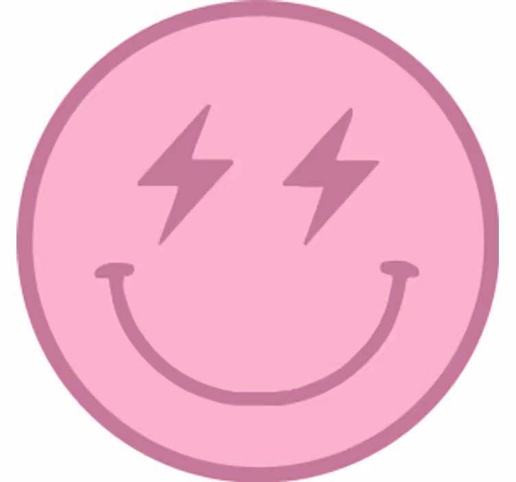 Enge onderzetters speelse roze glimlach embleem - TenStickers
