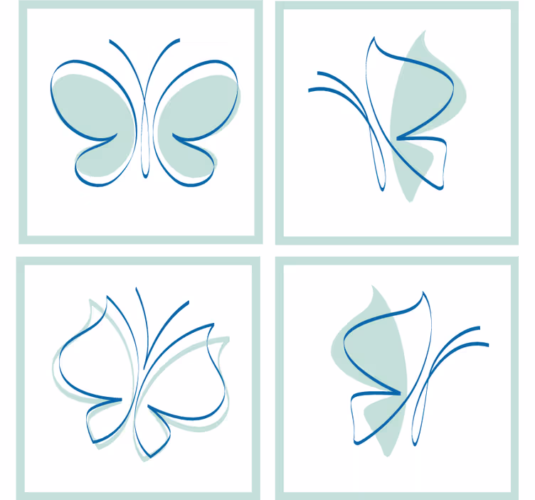 Onderzetters elegante vlinderpatronen - TenStickers