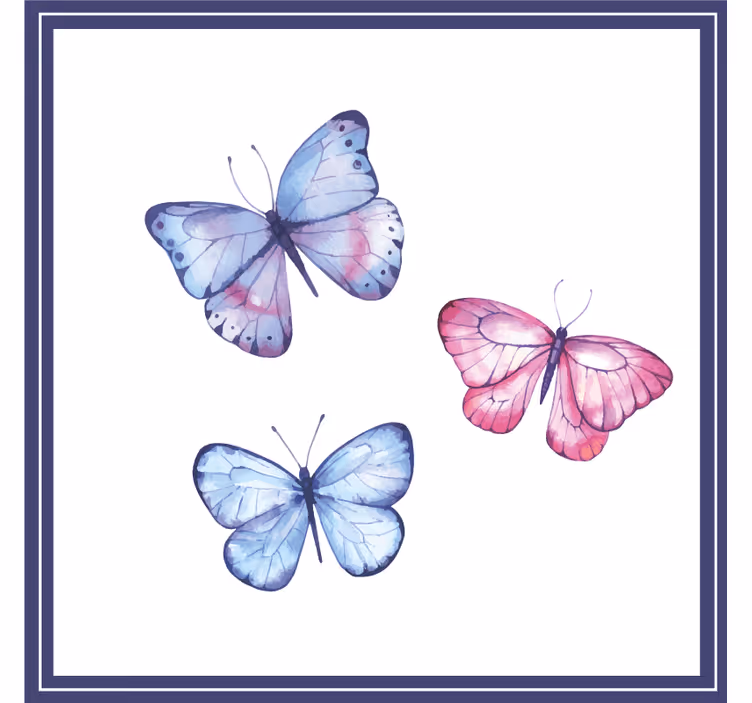 Enge onderzetters kleurrijke vlinder arrangement - TenStickers