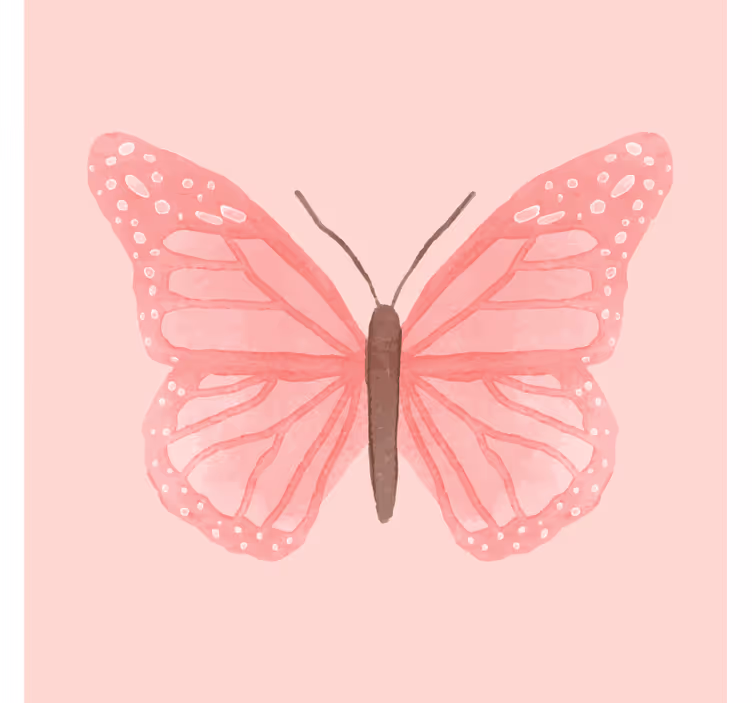 Vintage onderzetters roze vlinder illustratie - TenStickers