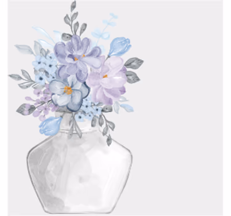 Moderne onderzetters met bloemenarrangement in vaas - TenStickers