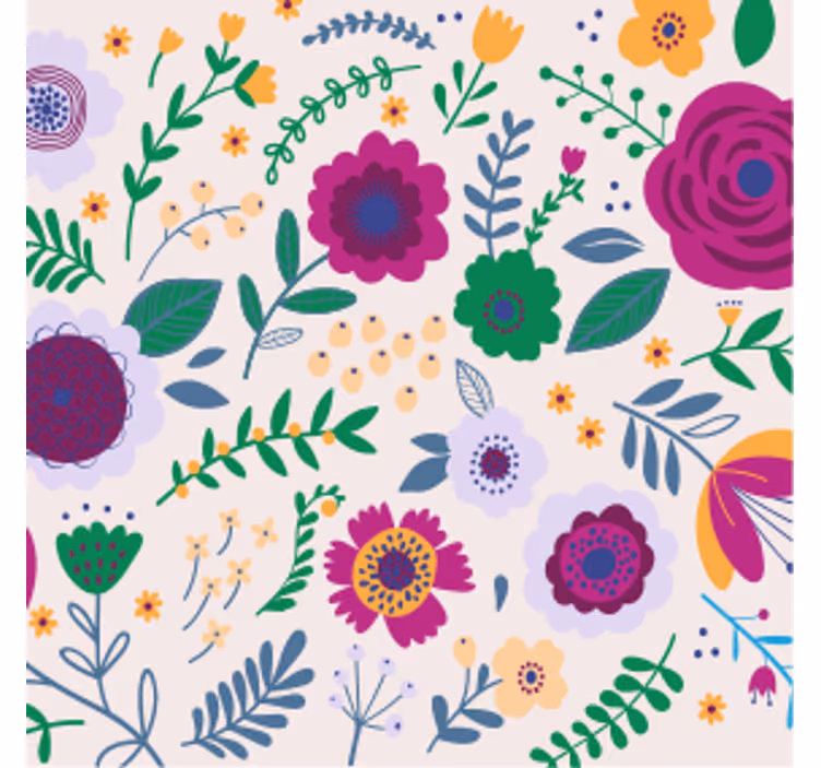Enge onderzetters kleurrijke bloemcompositie - TenStickers