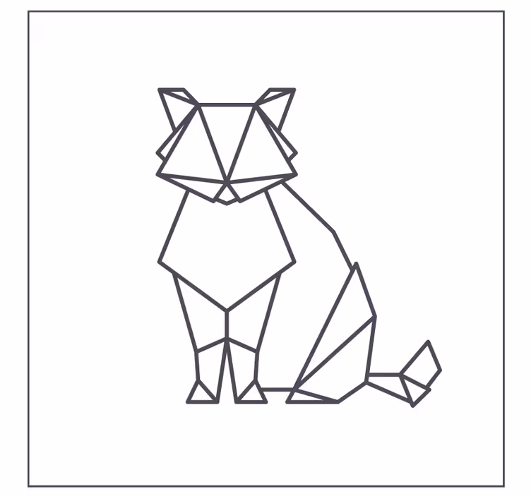 Enge onderzetters geometrische katfiguur - TenStickers