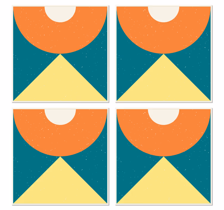 Gekleurde vintage stijl vintage onderzetter - TenStickers