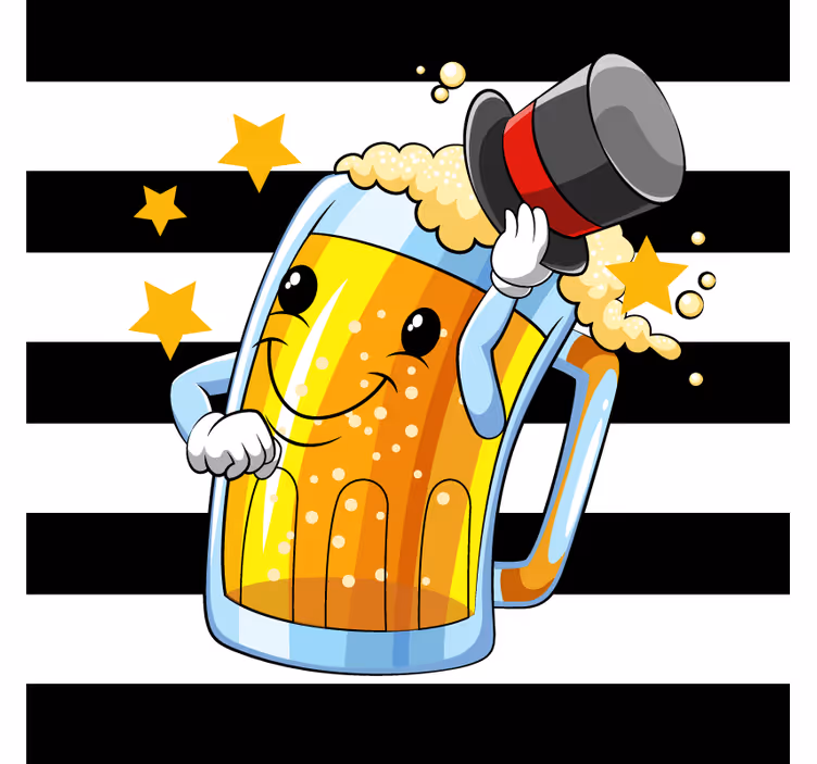 Bier onderzetters vrolijke bierpul mascotte - TenStickers