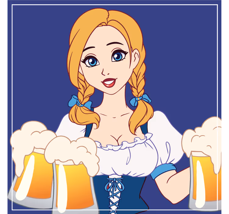 Bier onderzetters vrolijke bartender illustratie - TenStickers