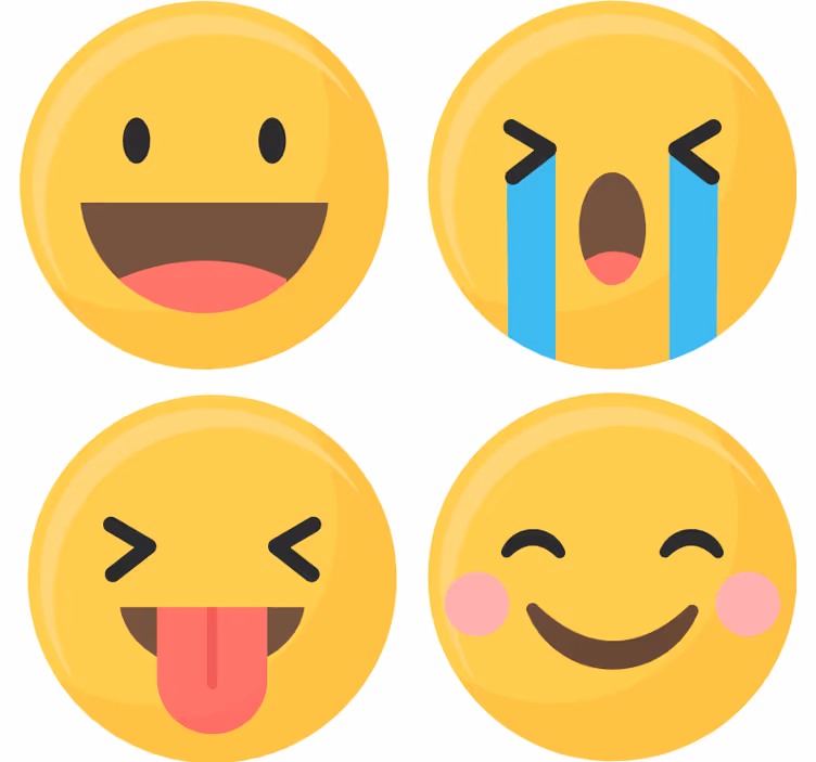 Enge onderzetters Emoji's voor sociale media - TenStickers