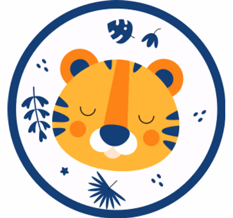 Enge onderzetters schattig tijgergezicht - TenStickers