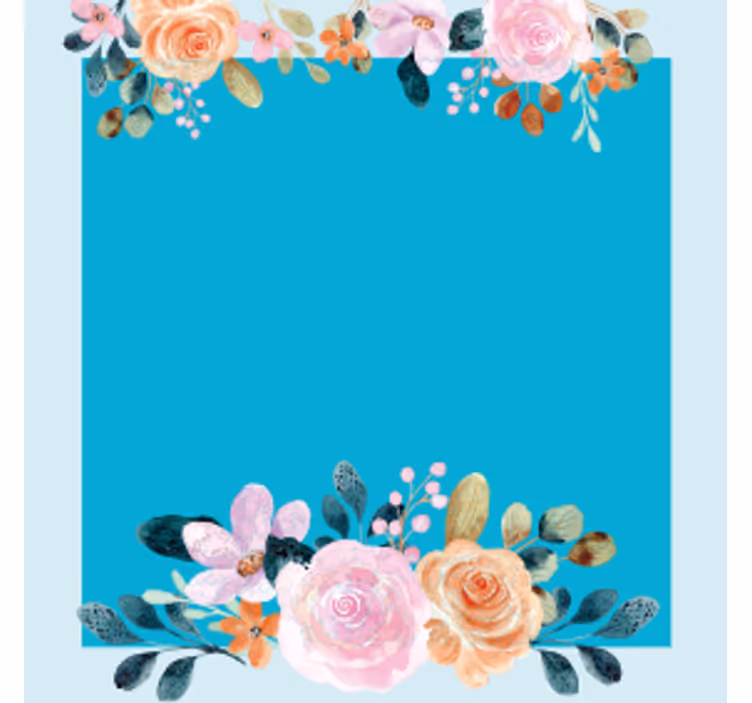 Gepersonaliseerde onderzetters bloemaccent rechthoek - TenStickers