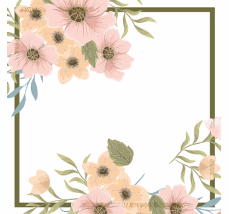 Moderne onderzetters met bloemenrandlijst - TenStickers