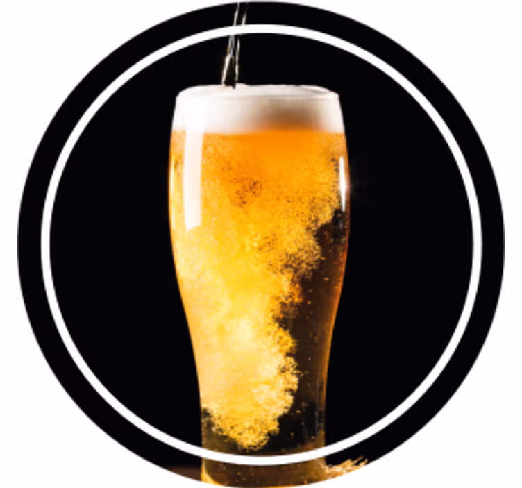 Bier onderzetters bubbly beer in glas - TenStickers
