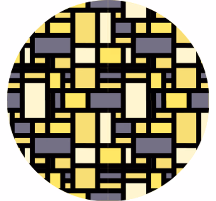 Onderzetters geometrisch geel en grijs patroon - TenStickers