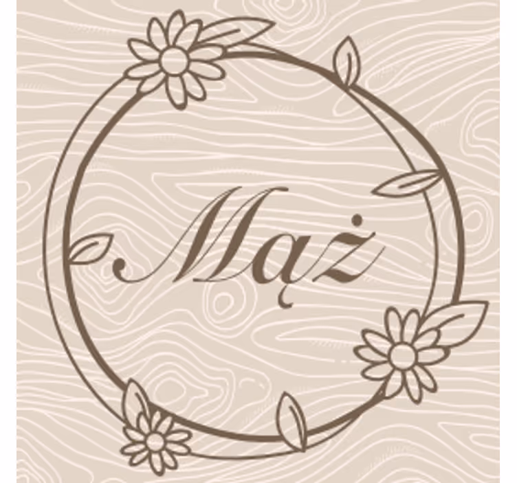 Gepersonaliseerde onderzetters bloemig frame monogram - TenStickers