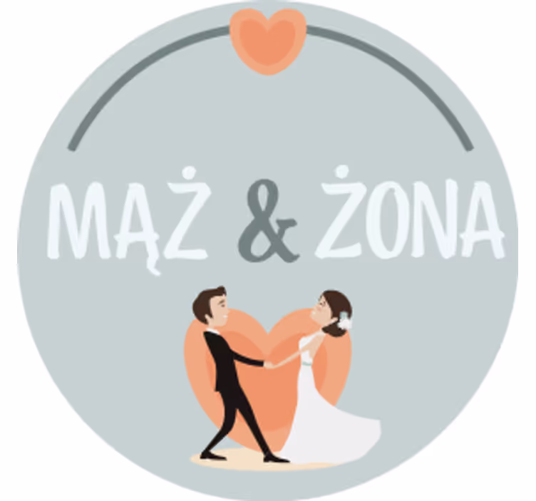 Onderzetters bruiloft bruid bruidegom hart - TenStickers