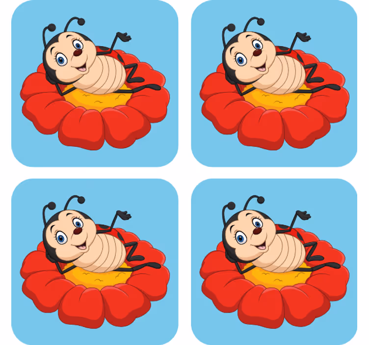 Enge onderzetters vrolijk insectenkarakter - TenStickers