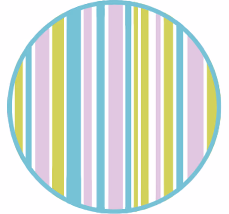 Onderzetters kleurige gestreepte cirkel - TenStickers
