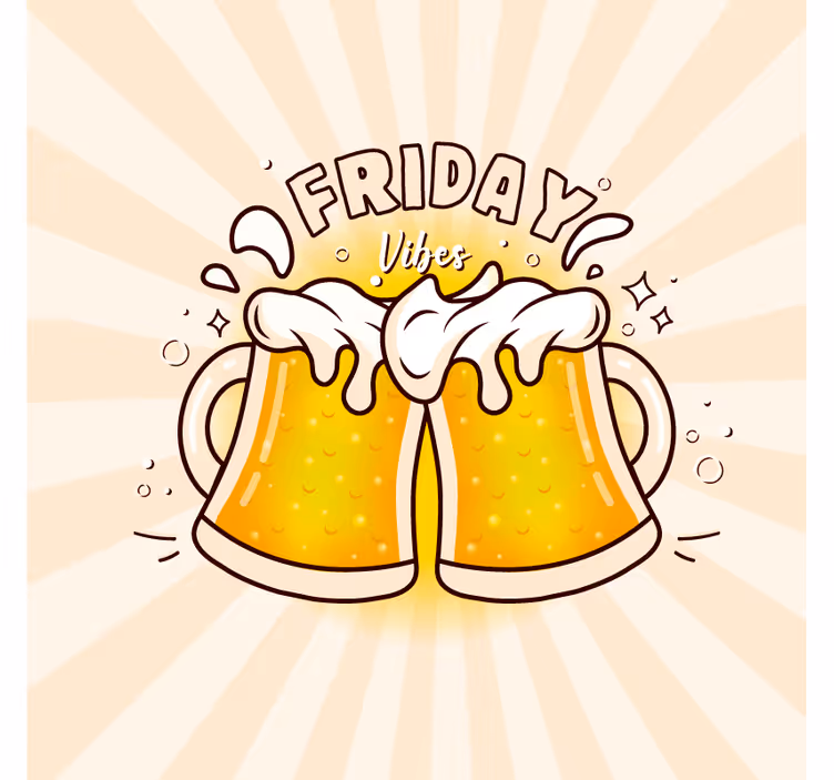 Bier onderzetters proost op vrijdag plezier - TenStickers