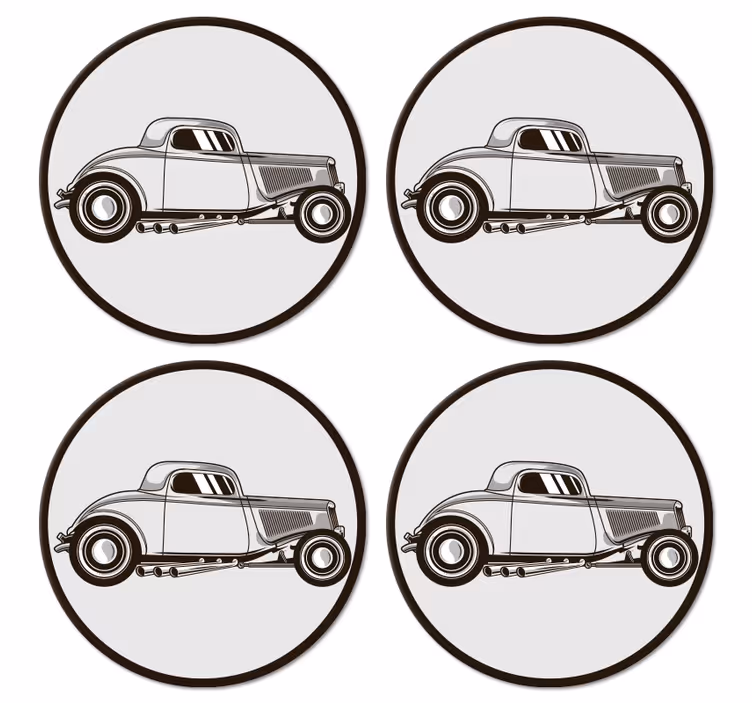 Enge onderzetters classic car silhouet - TenStickers