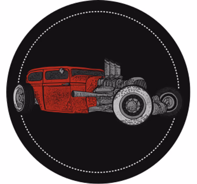 Vintage onderzetters klassieke hot rod illustratie - TenStickers