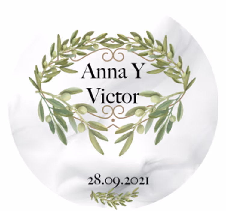 Onderzetters bruiloft olive krans embleem - TenStickers