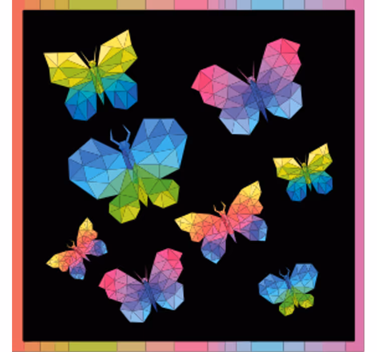 Enge onderzetters kleurrijke geometrische vlinders - TenStickers