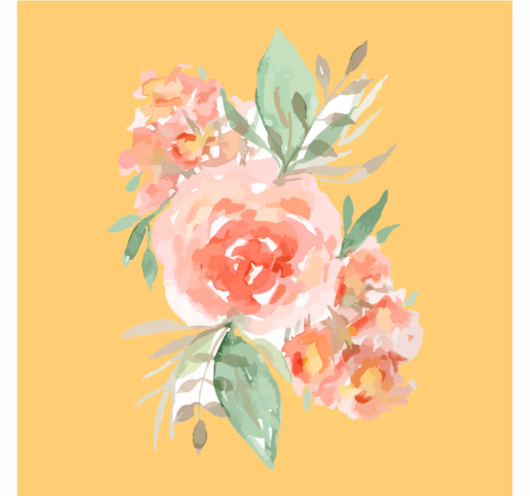 Moderne onderzetters bloemboeket in aquarel - TenStickers