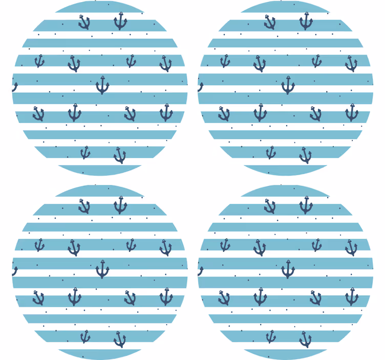 Bier onderzetters nautische streep ankerpatroon - TenStickers
