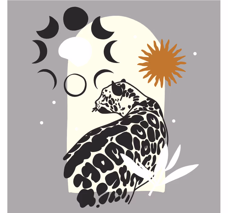 Enge onderzetters elegante luipaard silhouet - TenStickers