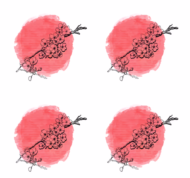 Onderzetters bloemenlijn op roze - TenStickers