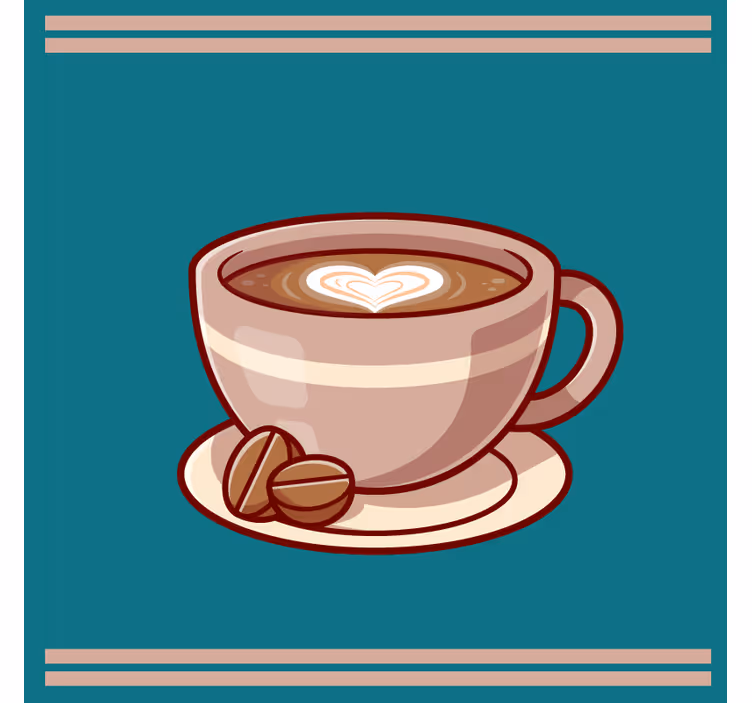 Moderne onderzetters koffiemok met hart - TenStickers