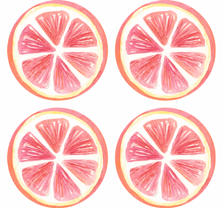 Enge onderzetters gecontourde roze citrusplakken - TenStickers