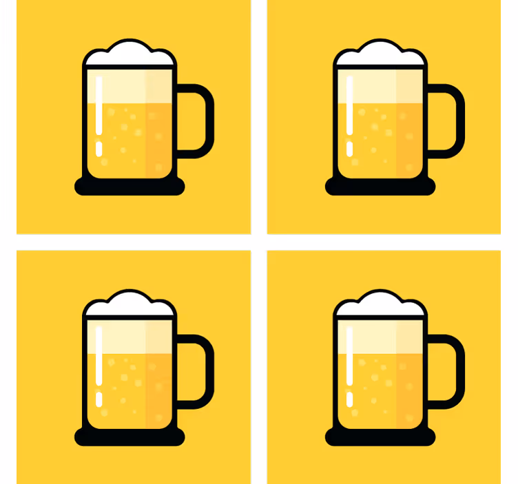 Bier onderzetters gele bierpul illustratie - TenStickers