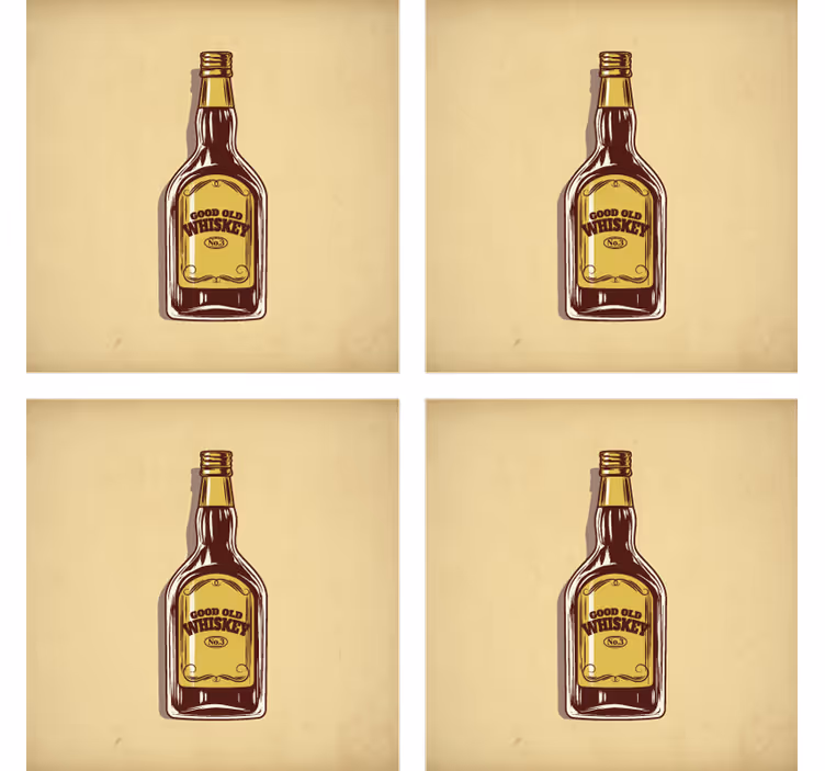 Bier onderzetters good old whiskey fles - TenStickers