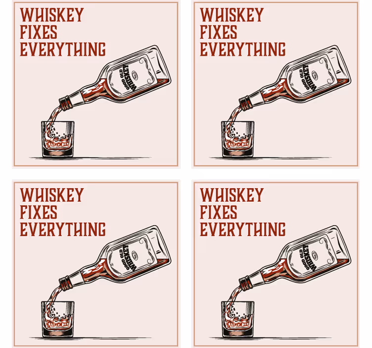 Citaat onderzetters whiskey inschenken visual - TenStickers