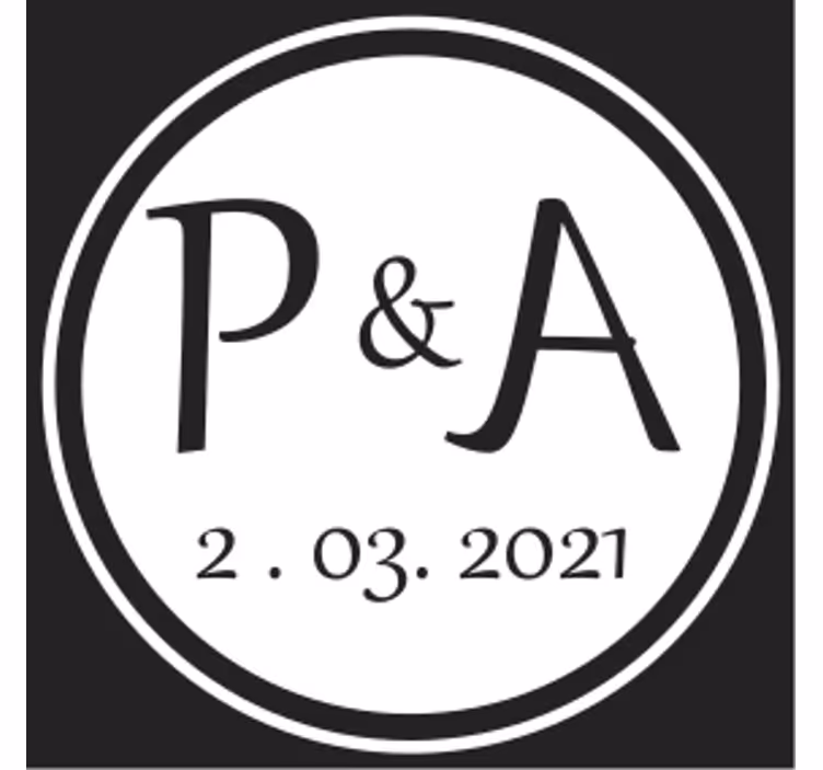 Gepersonaliseerde onderzetters met monograminitialen - TenStickers