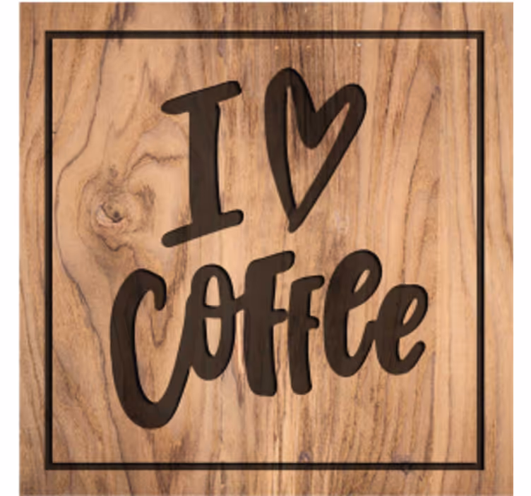 Citaat onderzetters coffee love houten bord - TenStickers